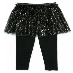 Black Leggings with Tulle Skirt